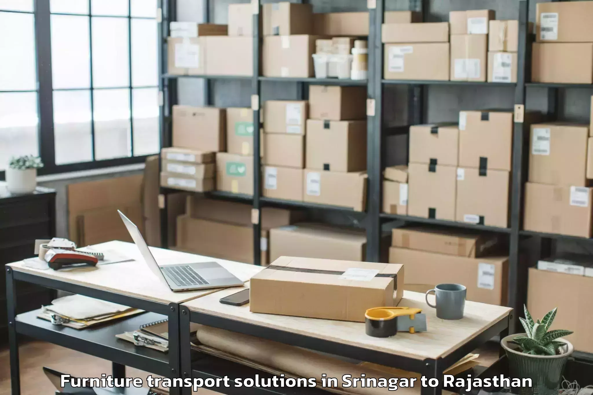 Easy Srinagar to Malarna Doongar Furniture Transport Solutions Booking